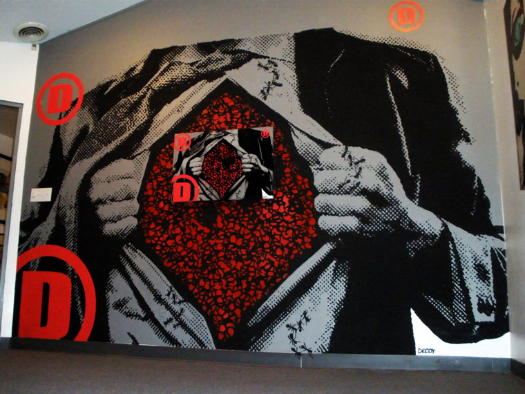 Decoy's wall and piece for the Realm54 opening night, December 11th, 2010